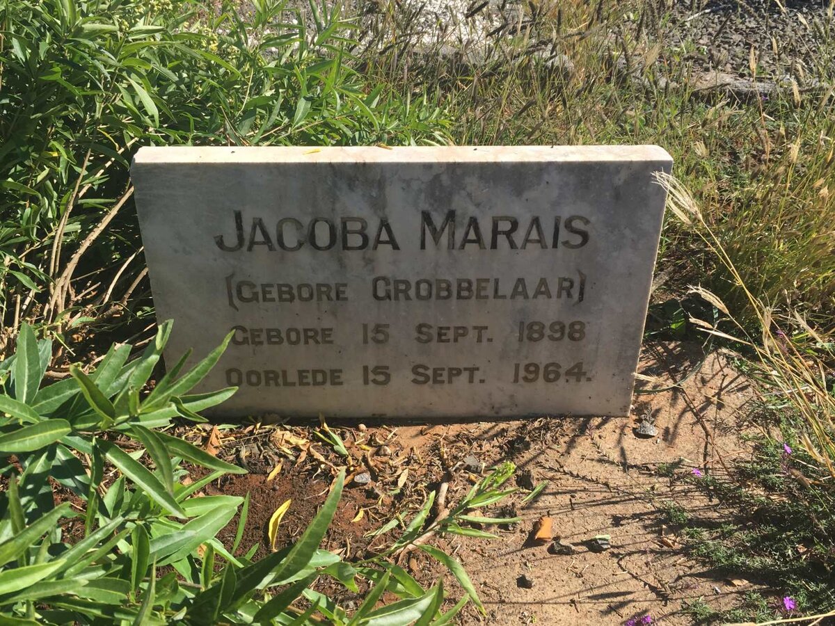 MARAIS Jacoba nee GROBBELAAR 1898-1964