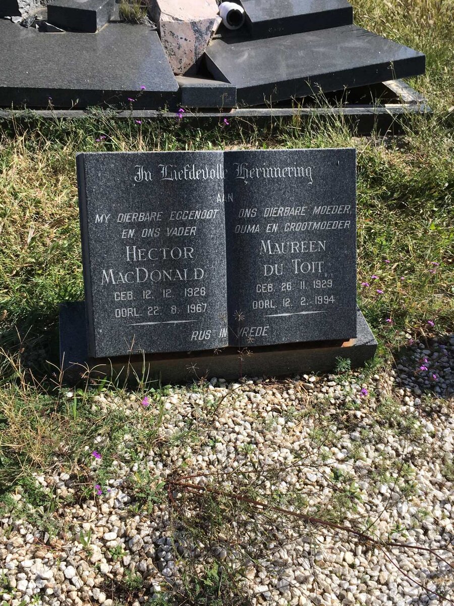 MACDONALD Hector 1926-1967 &amp; Maureen DU TOIT 1929-1994