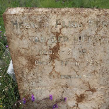 MERWE Hester Alida Sophia, van der 1875-1931