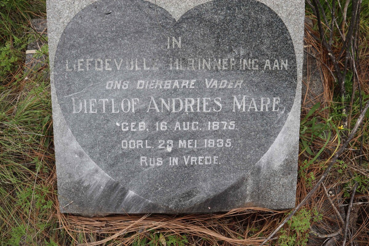 MARE Dietlof Andries 1875-1935