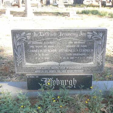 MYBURGH Cornelius Hendrik 1917-1990 &amp; Petronella Cornelia DIEDERICHS 1918-2003