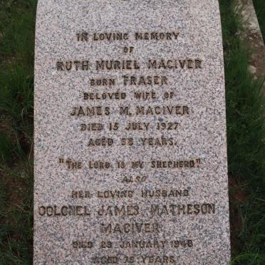 MACIVER James M. -1948 &amp; Ruth Muriel FRASER -1927