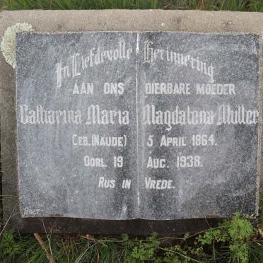 MULLER Catharina Maria Magdalena nee NAUDE 1864-1938