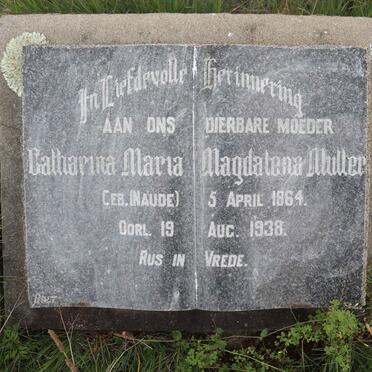 MULLER Catharina Maria Magdalena nee NAUDE 1864-1938