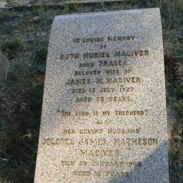 MACIVER James Matheson -1948 &amp; Ruth Muriel FRASER -1927