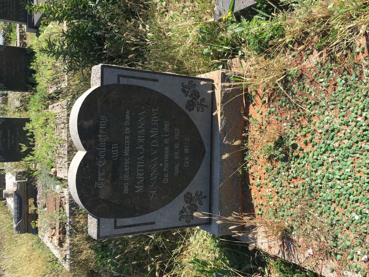 MERWE Martha Johanna Susanna, v.d. nee PRETORIUS 1887-1965