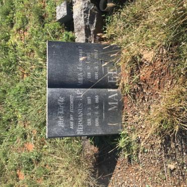 MAREE Hermanus J.P. 1897-1965 &amp; Alida J. LOMBARD 1905-2001