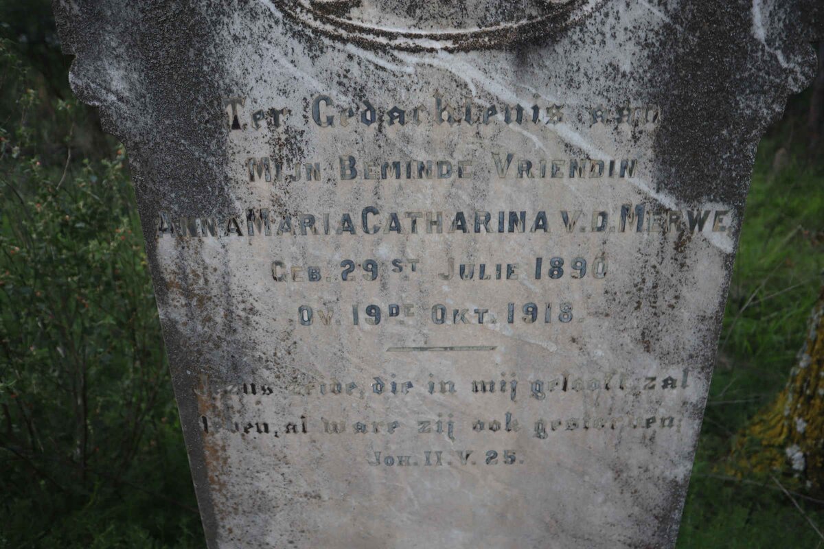 MERWE Anna Maria Catharina, v.d. 1890-1918