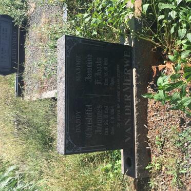 MERWE Christoffel Johannes, van der 1916-1964 &amp; Jacomina F. Jacoba 1918-