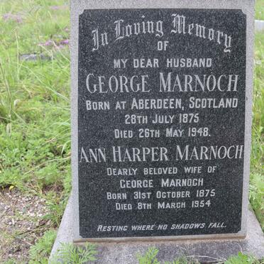 MARNOCH George 1875-1948 &amp; Ann Harper 1875-1954