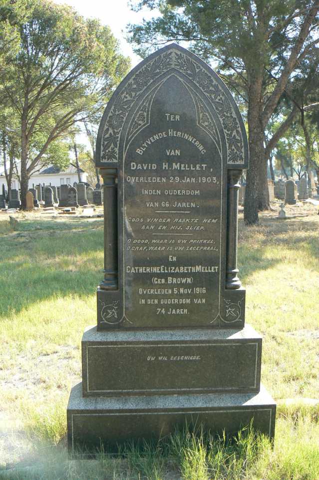 MELLET David H. -1903 &amp; Catherine Elizabeth BROWN -1916