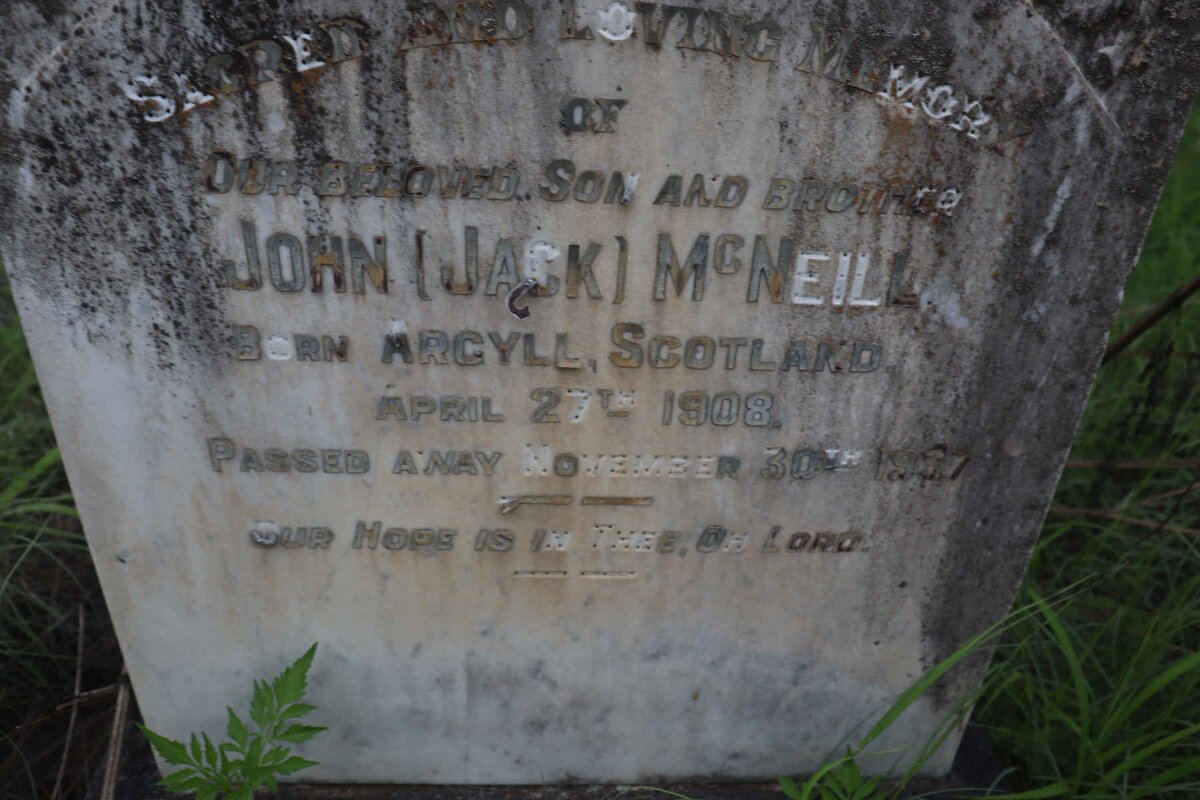 MCNEILL John 1908-1937