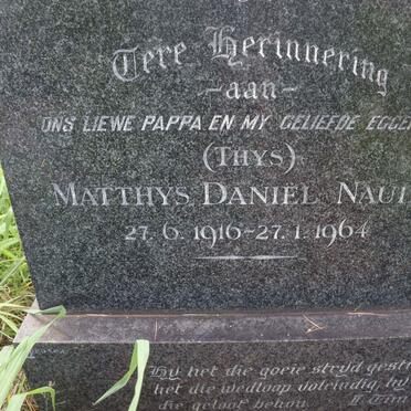 NAUDE Matthys Daniel 1916-1964