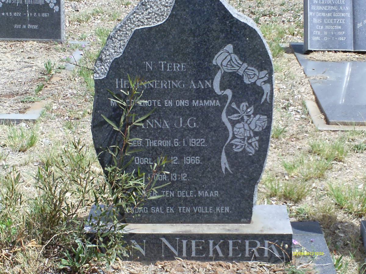 NIEKERK Anna J.G., van nee THERON 1922-1966