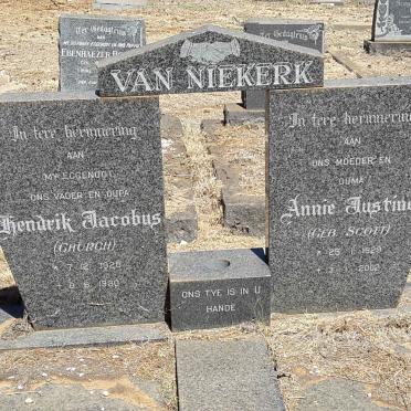 NIEKERK Hendrik Jacobus, van 1928-1990 &amp; Annie Justine SCOTT 1929-2002