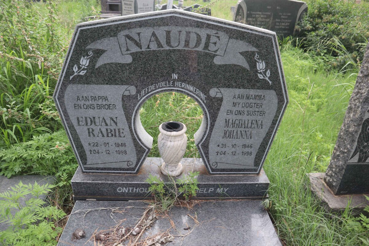 NAUDE Eduan Rabie 1946-1998 &amp; Magdalena Johanna  1946-1998