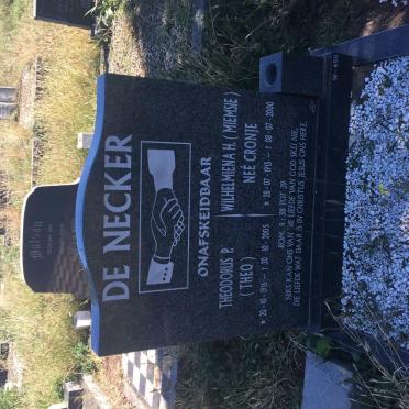 NECKER Theodorus P., de 1916-2005 &amp; Wilhelmiena H. CRONJE 1915-2000