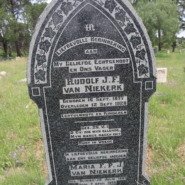 NIEKERK Rudolf J.F., van 1877-1928 &amp; Maria F.P.J. OLIVIER 1881-1955