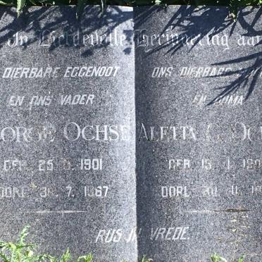 OCHSE George 1901-1967 &amp; Aletta C. 1902-19??