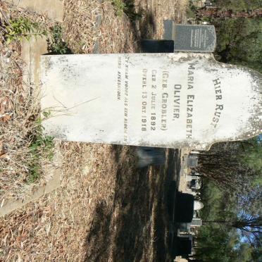 OLIVIER Maria Elizabeth nee GROBLER 1892-1918