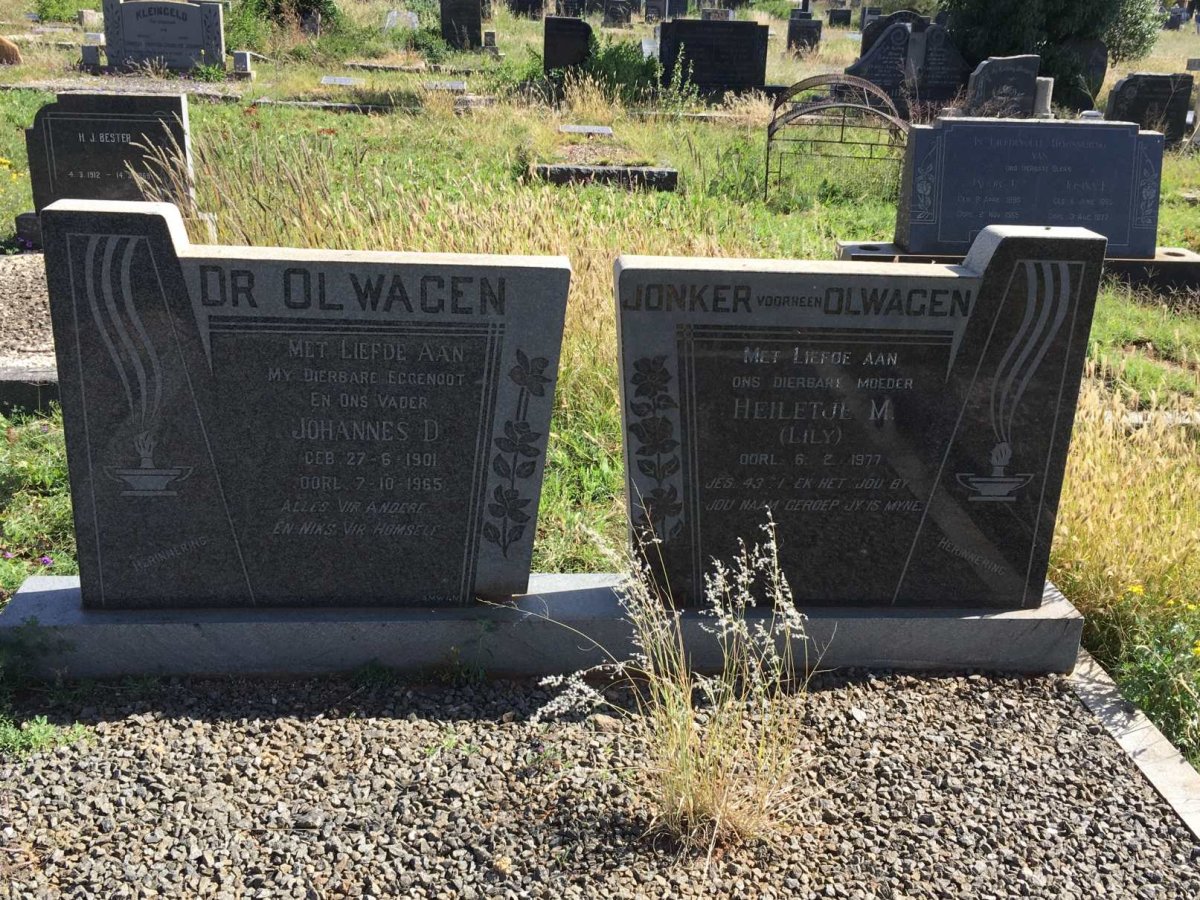 OLWAGEN Johannes D. 1901-1965 &amp; Heiletje M. JONKER voorheen OLWAGEN -1977