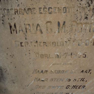 POTGIETER Maria C.M. 1887-1935