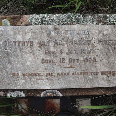 PRETORIUS Matthys van As 1917-1939