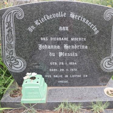PLESSIS Johanna Hendrina, du 1894-1972