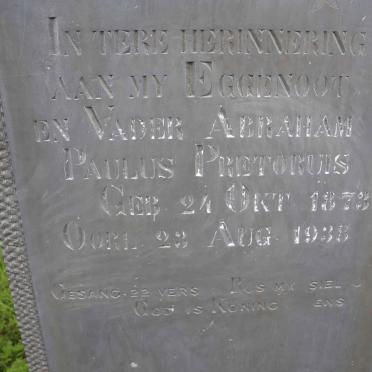 PRETORUIS Abraham Paulus 1873-1938