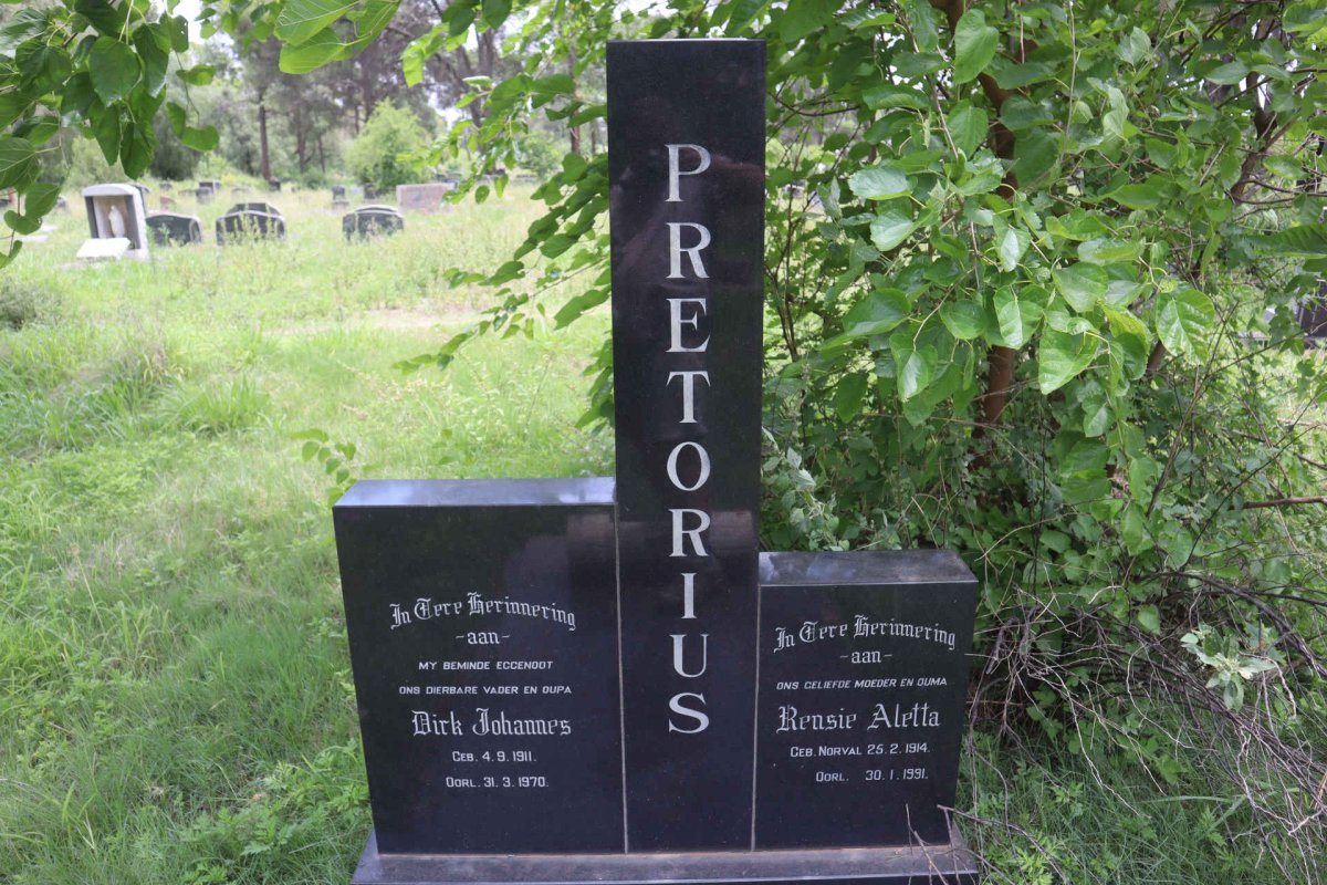 PRETORIUS Dirk Johannes 1911-1970 &amp; Rensie Aletta 1914-1991