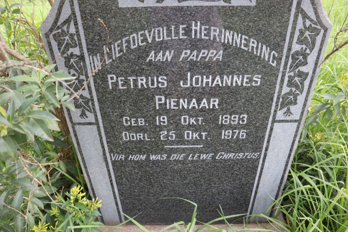 PIENAAR Petrus Johannes 1893-1976