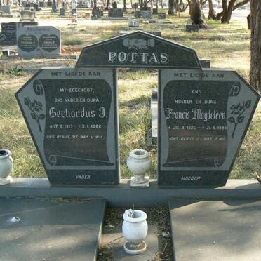 POTTAS Gerhardus J. 1917-1982 &amp; Francis Magdeleen 1926-1993