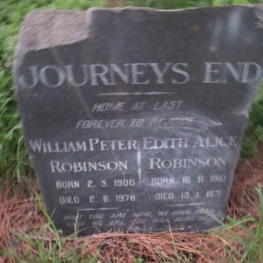 ROBINSON William Peter 1906-1976 &amp; Edith Alice 1910-1971