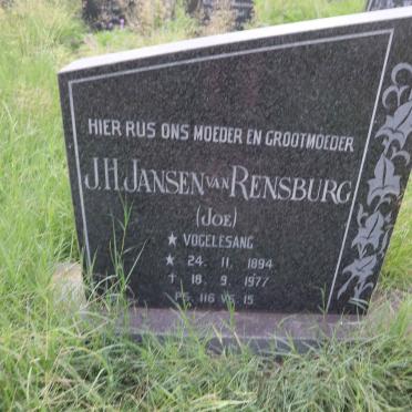 RENSBURG J.H., Jansen van 1894-1977