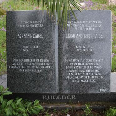 RHEEDER Wynand Carel 1976- :: RHEEDER Leigh 1981-2009 :: RHEEDER Paige -2009