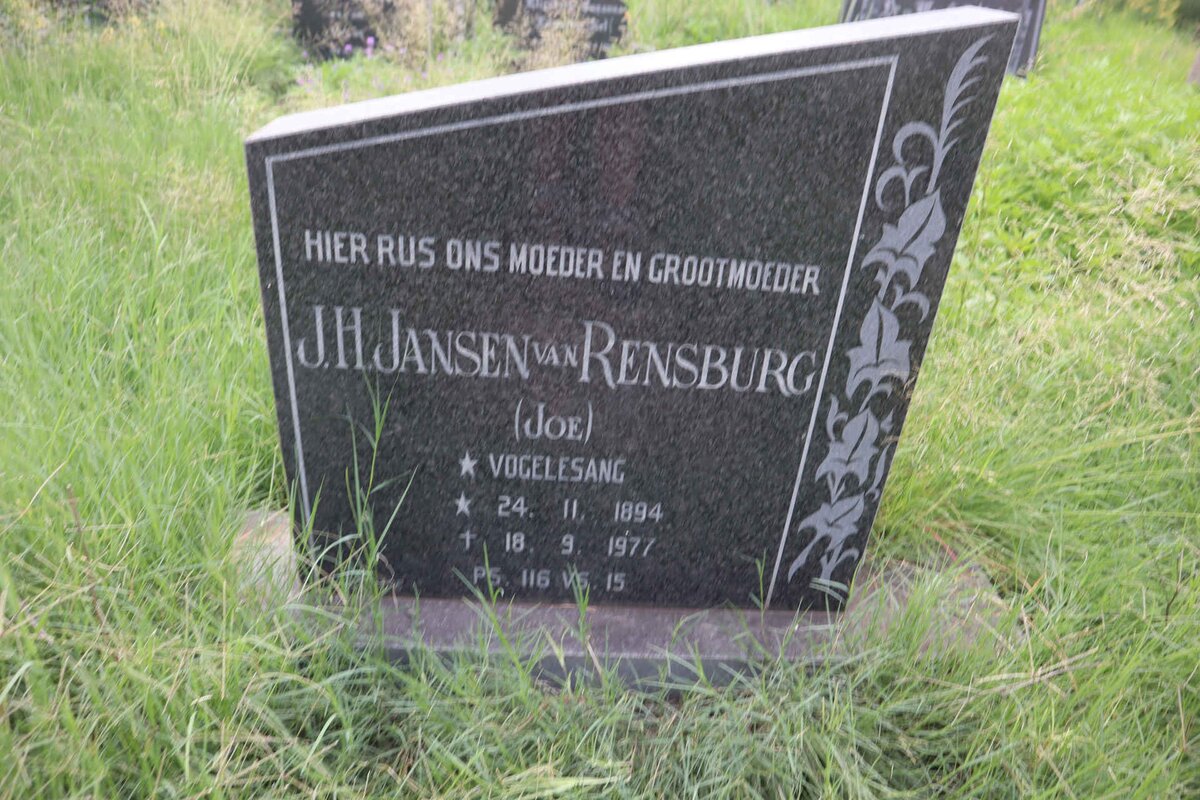 RENSBURG J.H., Jansen van 1894-1977