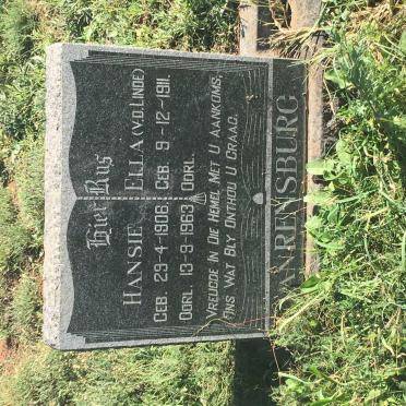 RENSBURG Hansie, van 1906-1963 &amp; Ella V.D. LINDE 1911-