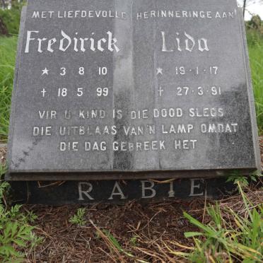 RABIE Fredirick 1910-1999 &amp; Lida 1917-1991