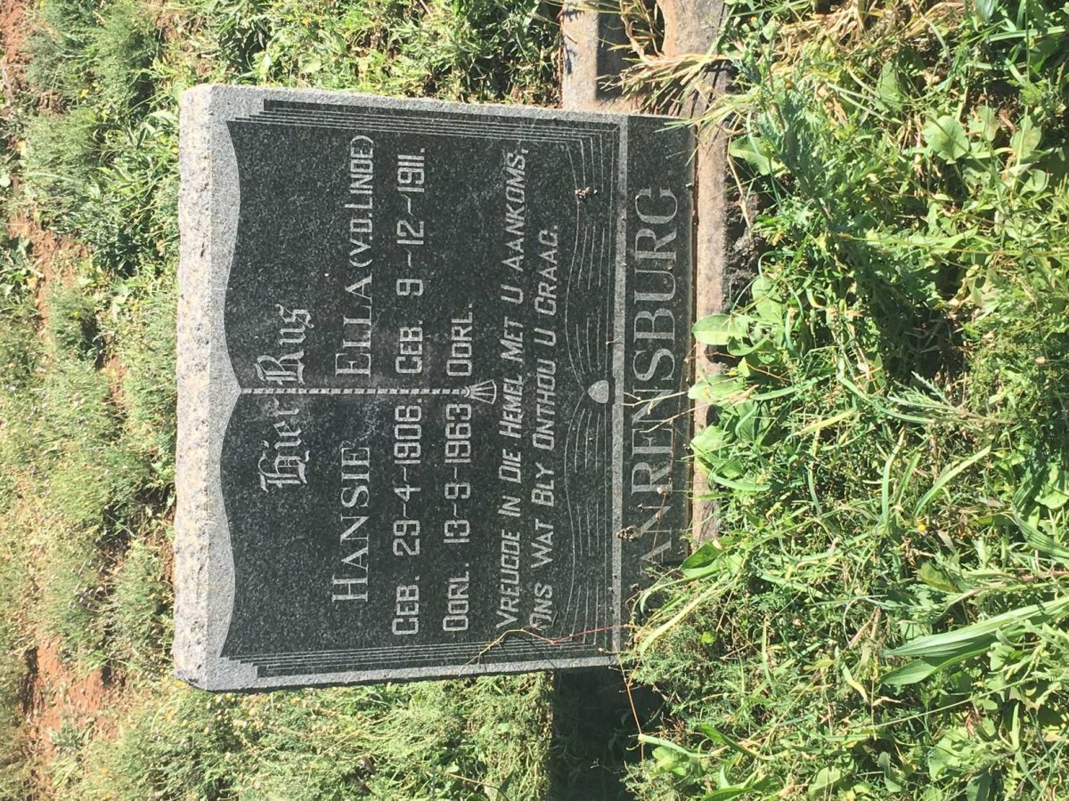 RENSBURG Hansie, van 1906-1963 &amp; Ella V.D. LINDE 1911-