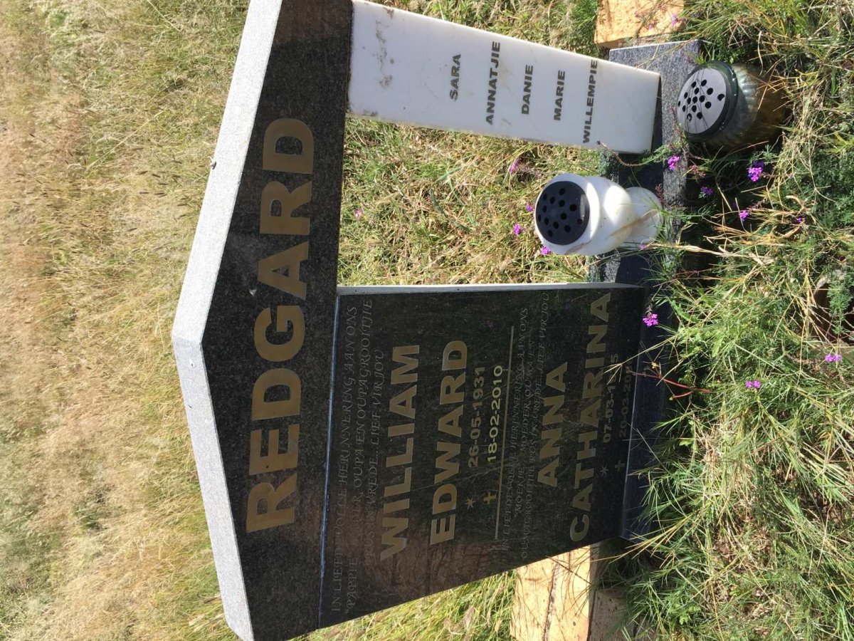 REDGARD William Edward 1931-2010 &amp; Anna Catharina 1935-2006
