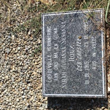 ROUX Sarah Johanna Susanna nee CARSTENS 1915-2006