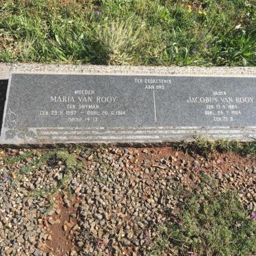 ROOY Jacobus, van 1884-1964 &amp; Maria SNYMAN 1887-1964