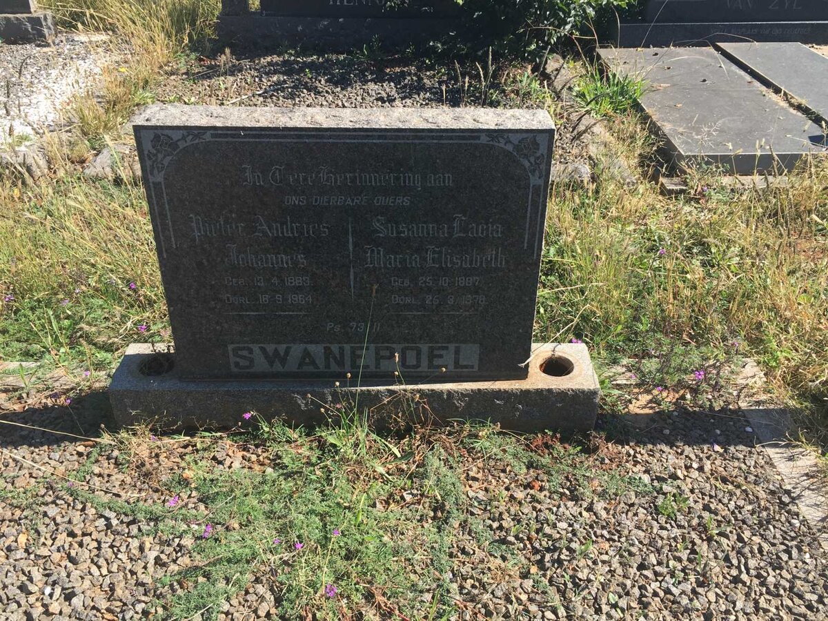 SWANEPOEL Pieter Andries Johannes 1883-1964 &amp; Susanna Lacia Maria Elisabeth 1887-1978