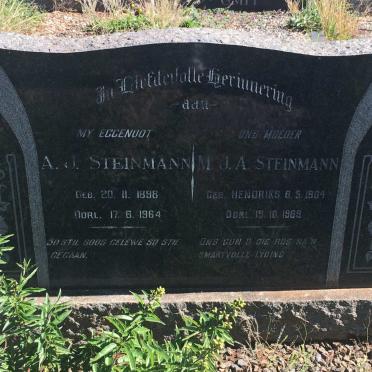 STEINMANN A.J. 1898-1964 &amp; M.J.A. HENDRIKS 1904-1969