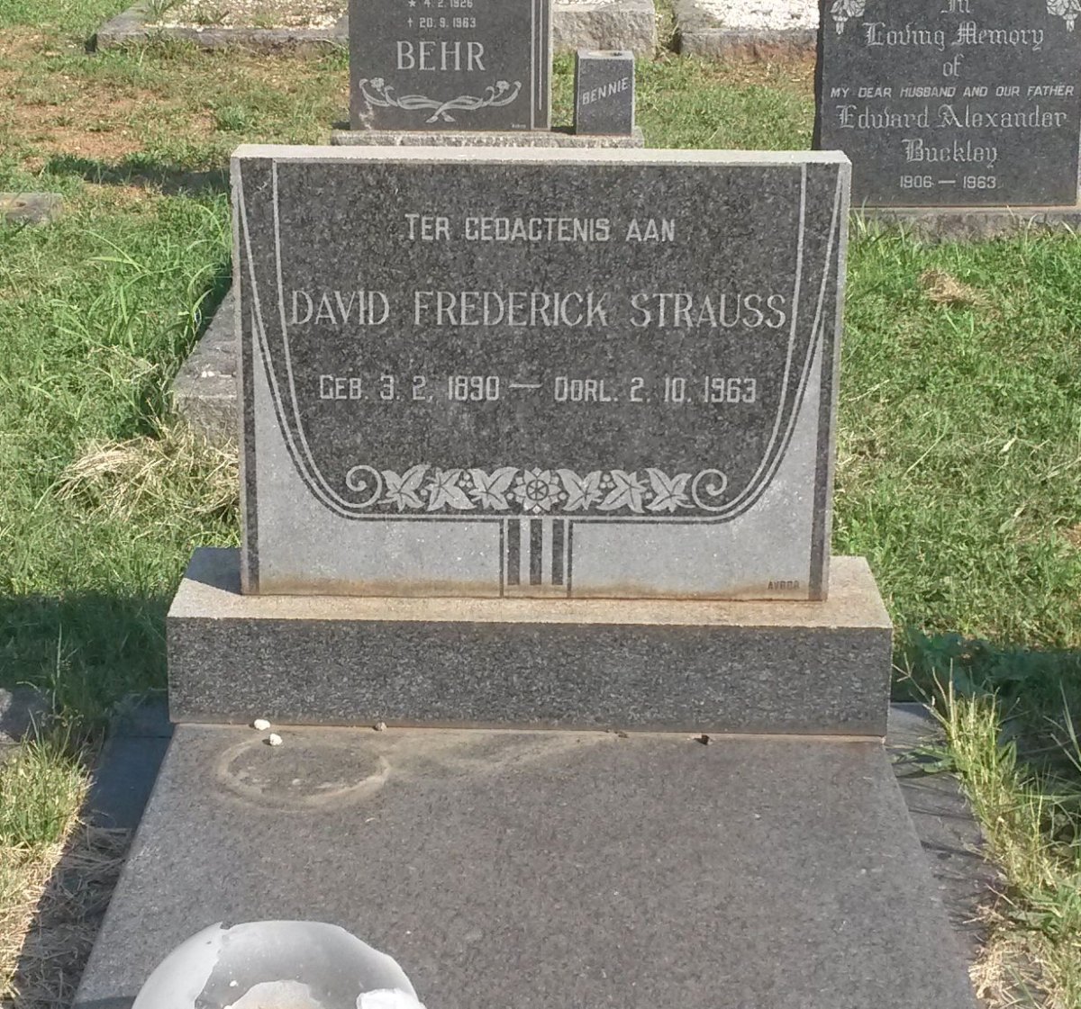 STRAUSS David Frederick 1890-1963