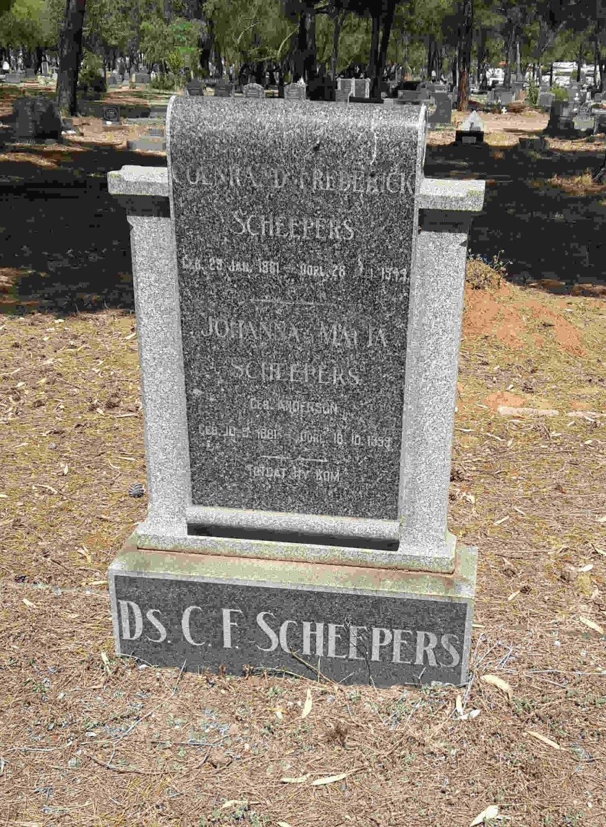 SCHEEPERS Coenraad Frederick 18??-1944 &amp; Johanna Maria ANDERSON