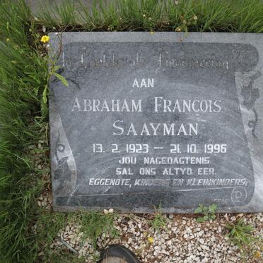 SAAYMAN Abraham Francois 1923-1996