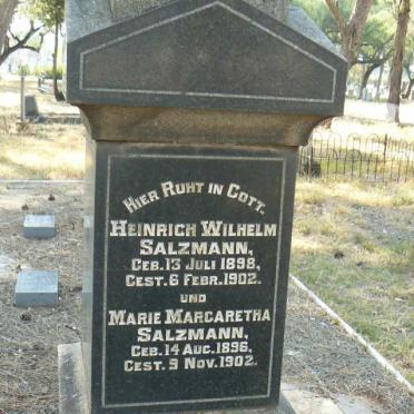 SALZMANN Heinrich Wilhelm 1898-1902 :: SALZMANN Marie Margaretha 1896-1902