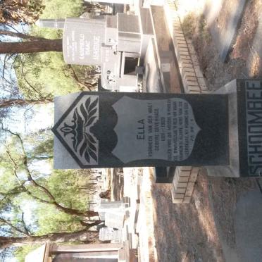 SCHOOMBEE Ella voorheen VAN DER WALT nee DUVENHAGE 1881-1969