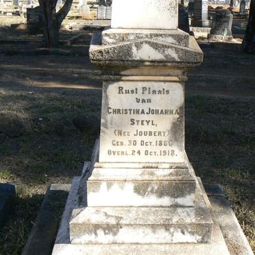 STEYL Christina Johanna nee JOUBERT 1868-1918